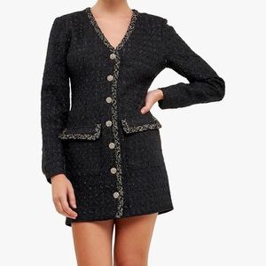 Endless Rose Black Tweed Dress